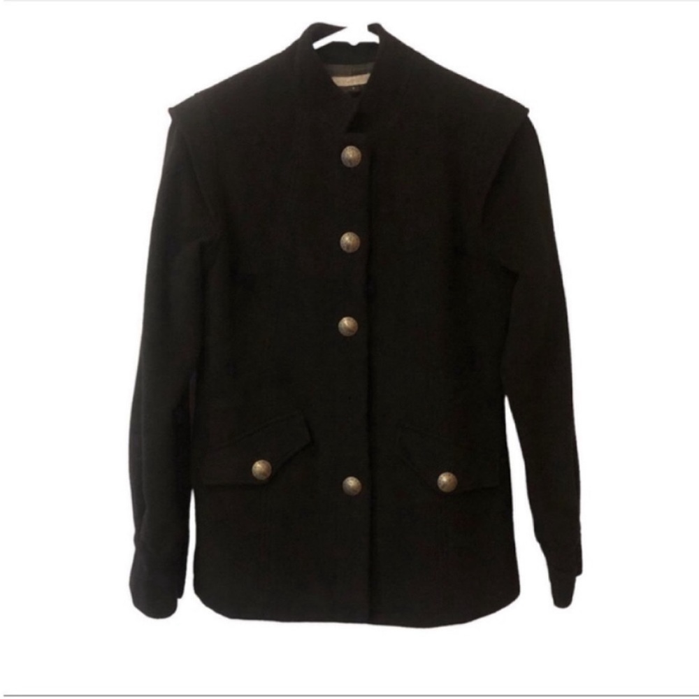 My Tribe Black Wool Cashmere Jacket Victorian Military Goth Fall Winter Small